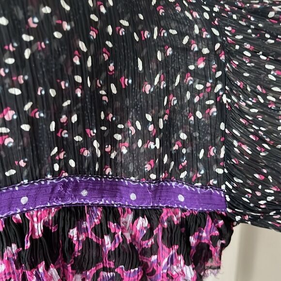 Free People Mini Dress Rosebuds Button Front Flowy Silhouette Oversized SZ XS-M - Picture 15 of 15